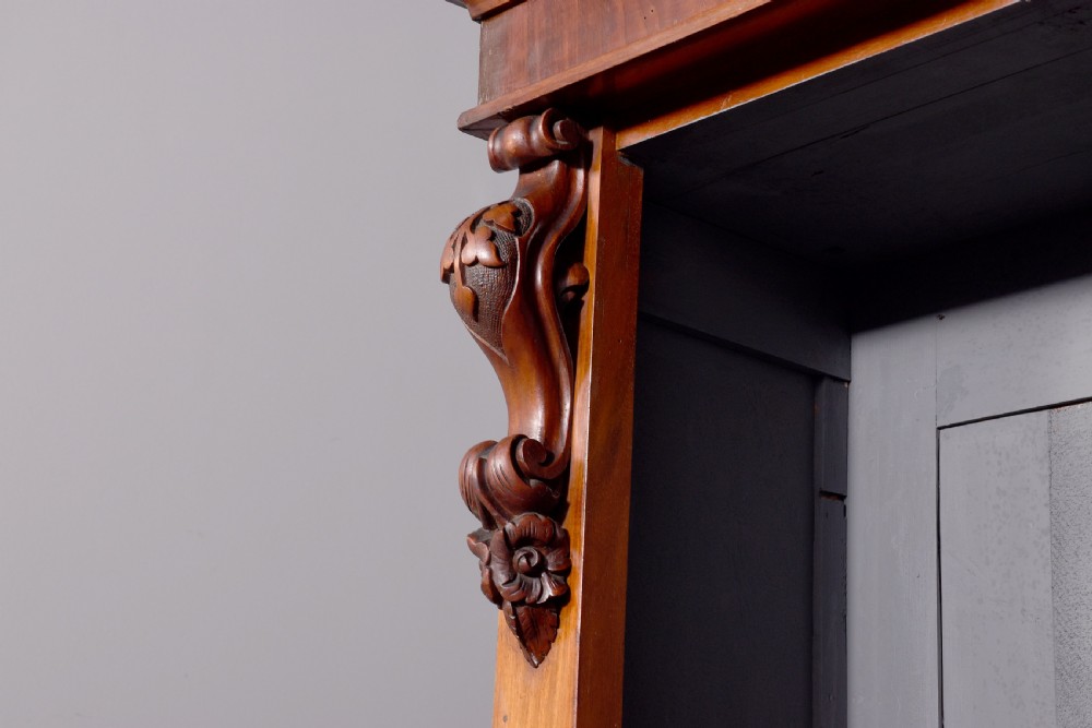 Quality three-section, mid-Victorian mahogany open bookcase View II