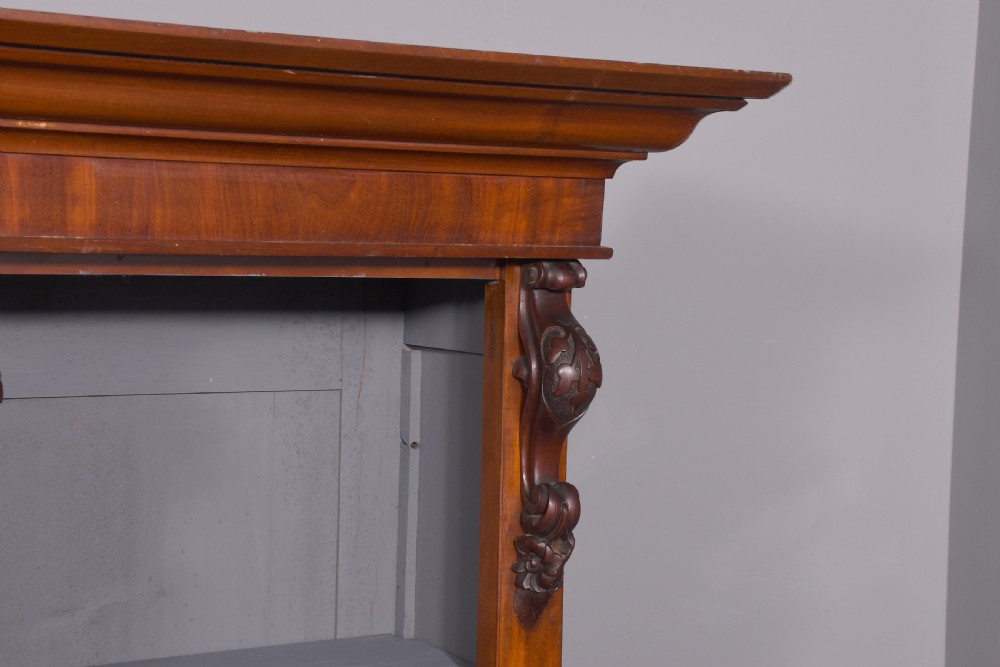Quality three-section, mid-Victorian mahogany open bookcase View VII