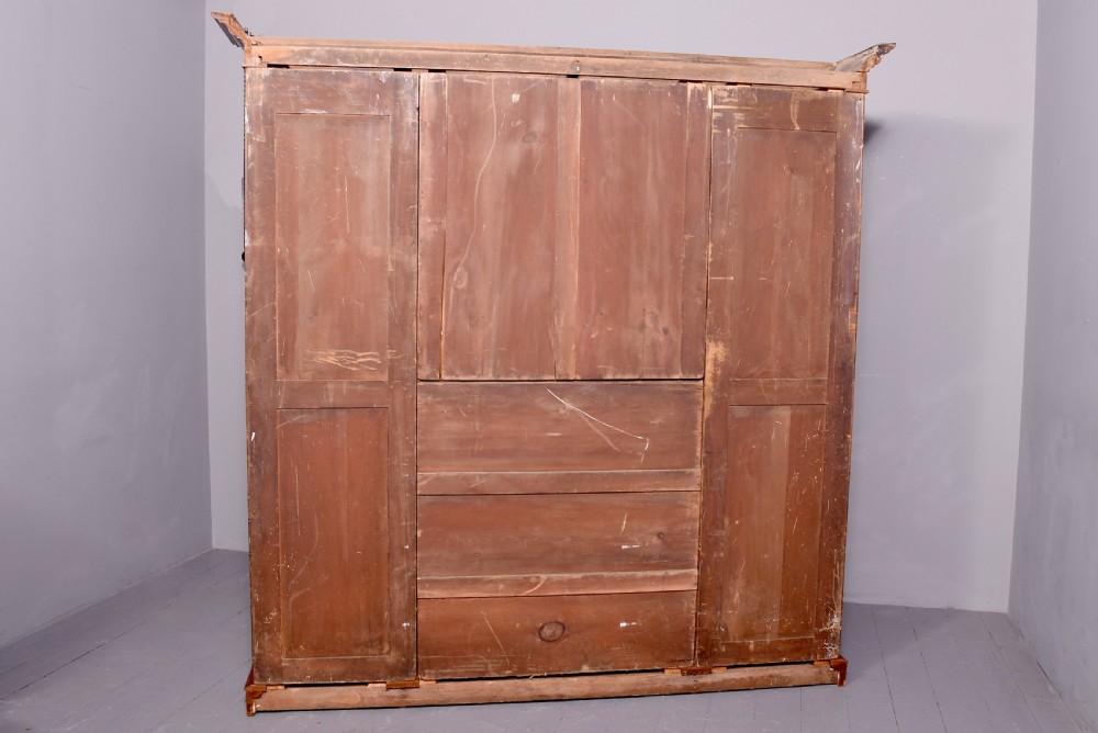 Quality three-section, mid-Victorian mahogany open bookcase View XII