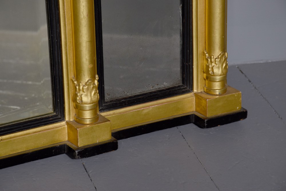Neat-sized Regency gilt overmantel beveled-edge mirror View II