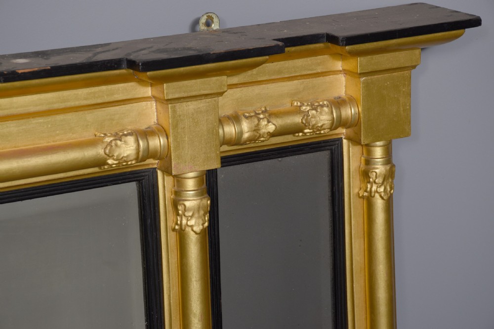 Neat-sized Regency gilt overmantel beveled-edge mirror View III