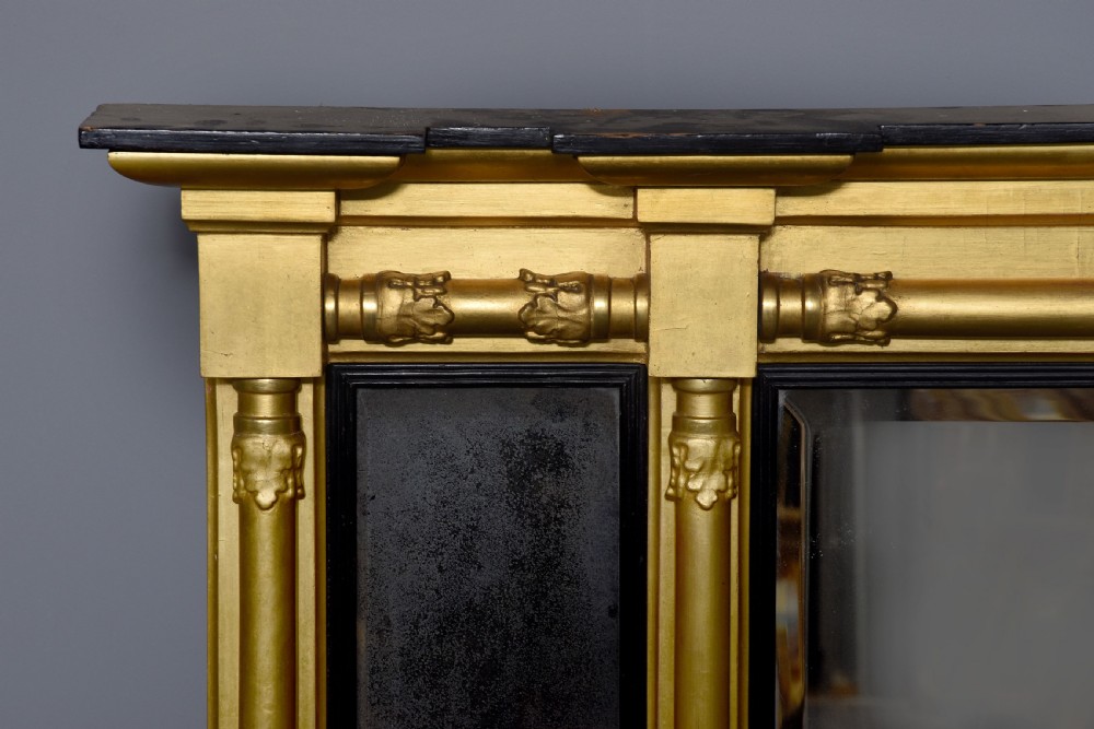 Neat-sized Regency gilt overmantel beveled-edge mirror View IV