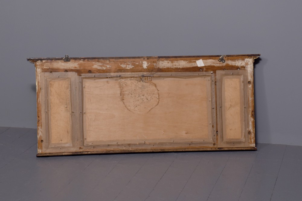 Neat-sized Regency gilt overmantel beveled-edge mirror View V