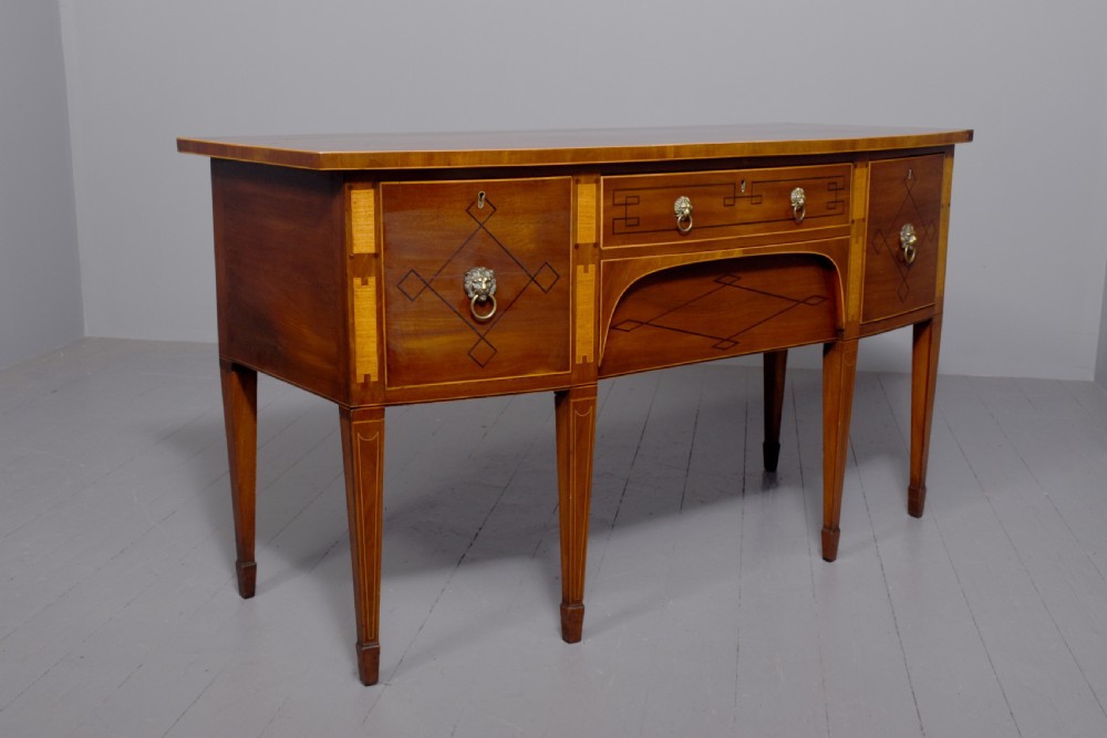 A Quality George III Mahogany and Inlaid Sideboard. View IX