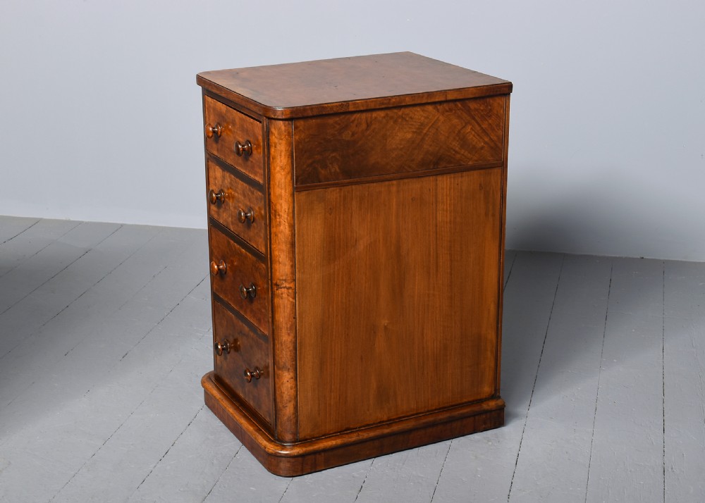 Pair of Large Burr-Walnut Bedside Pedestals View VI