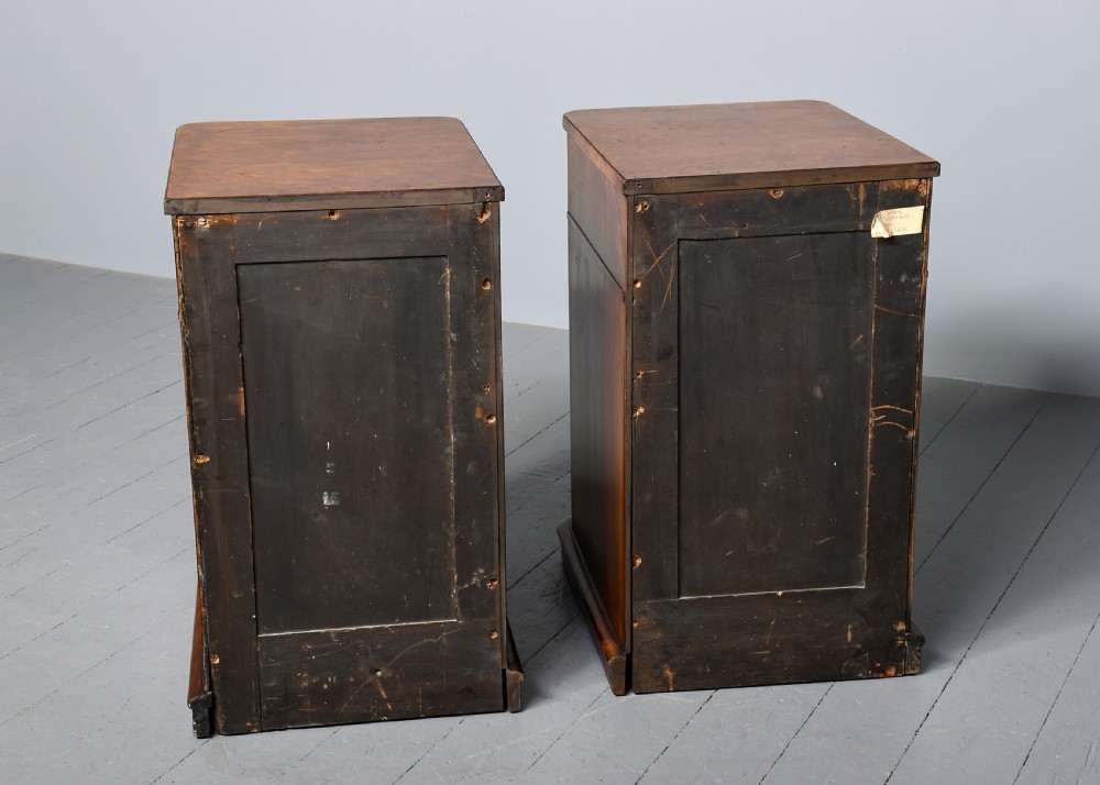 Pair of Large Burr-Walnut Bedside Pedestals View VIII