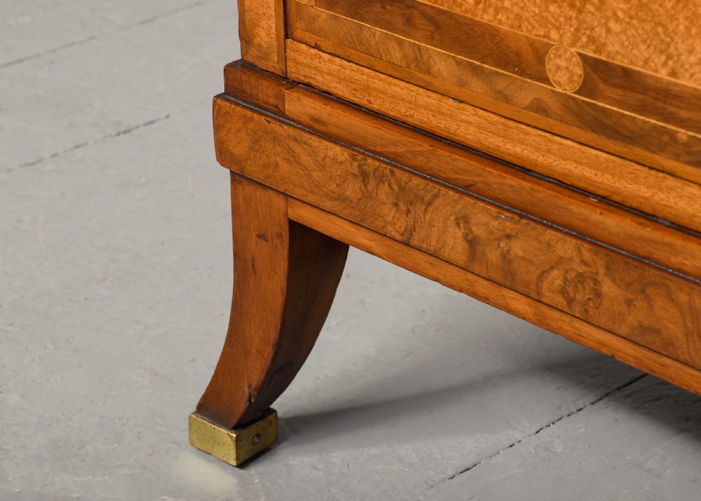 Pair of late Victorian pedestals/bedside lockers in walnut, burr elm and harewood View VII