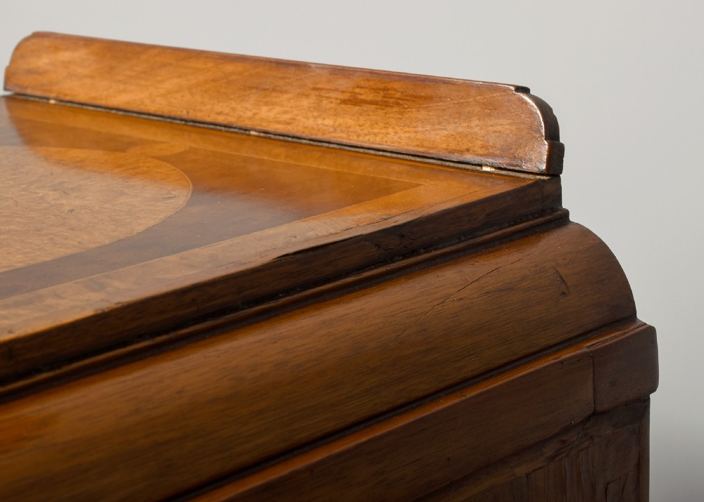 Pair of late Victorian pedestals/bedside lockers in walnut, burr elm and harewood View IX