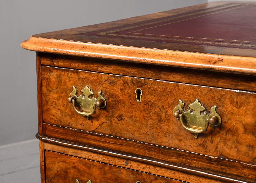 Mid-Victorian Burr Walnut Pedestal Desk View III