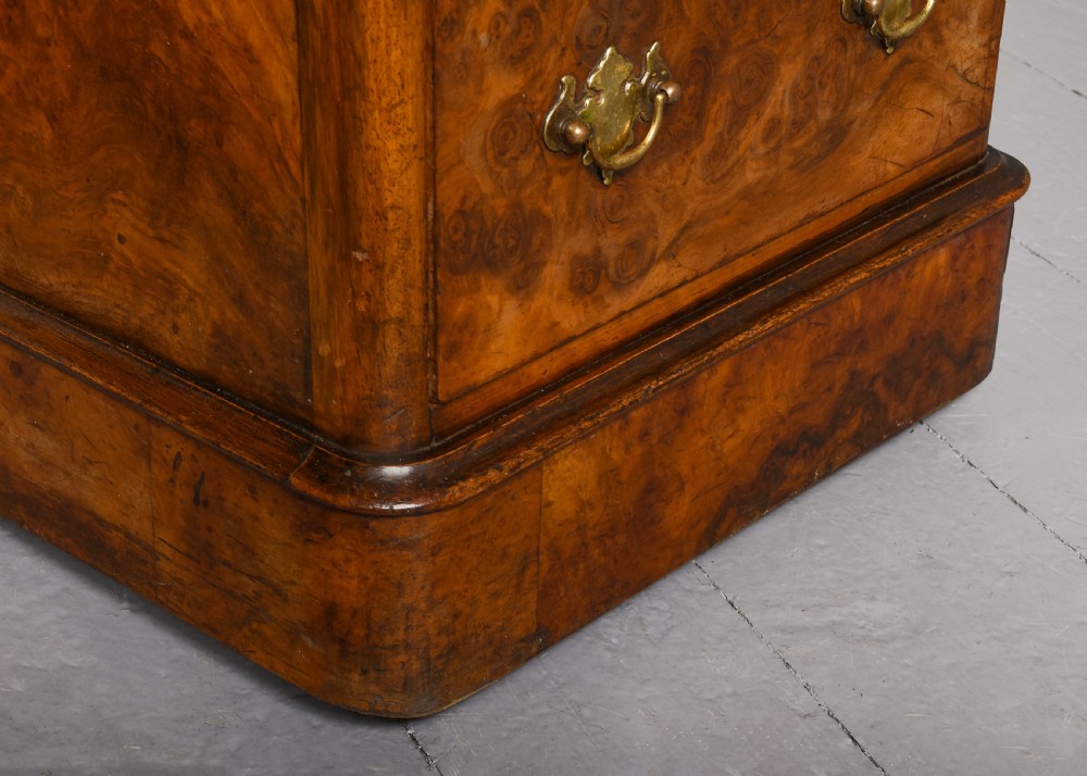 Mid-Victorian Burr Walnut Pedestal Desk View IV