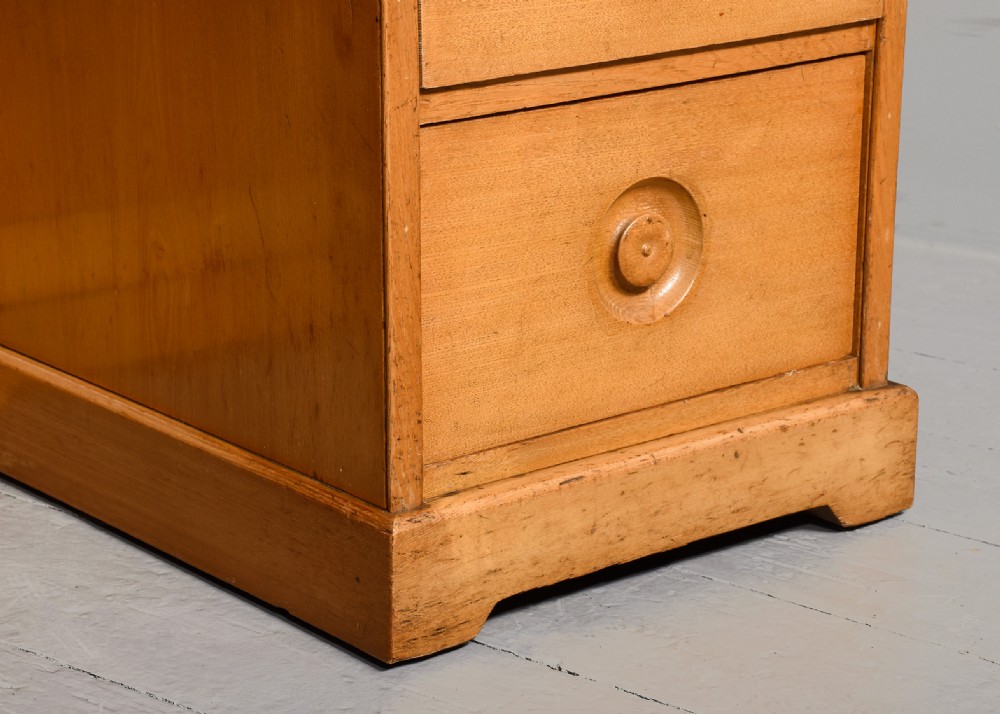 Quality ash Arts and Crafts style knee hole writing desk  View V