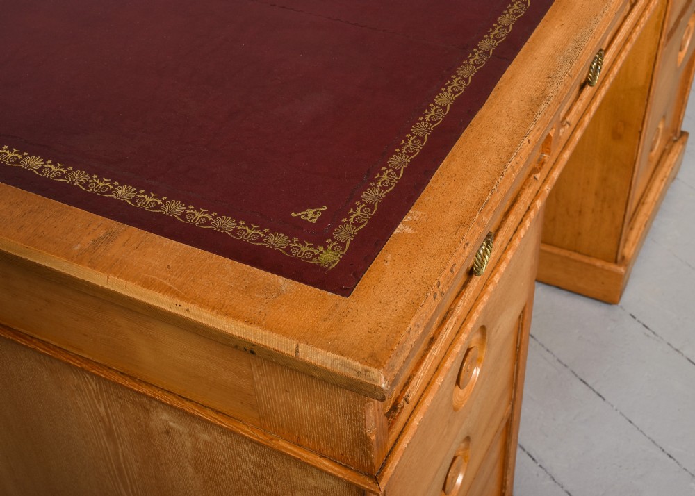 Quality ash Arts and Crafts style knee hole writing desk  View VIII
