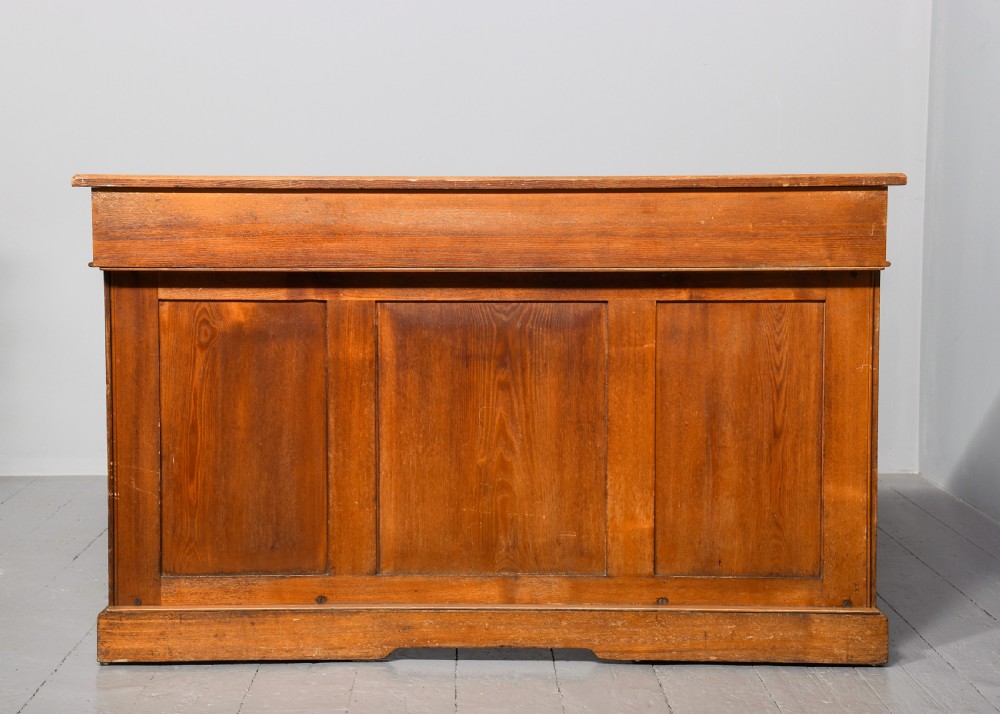 Quality ash Arts and Crafts style knee hole writing desk  View IX