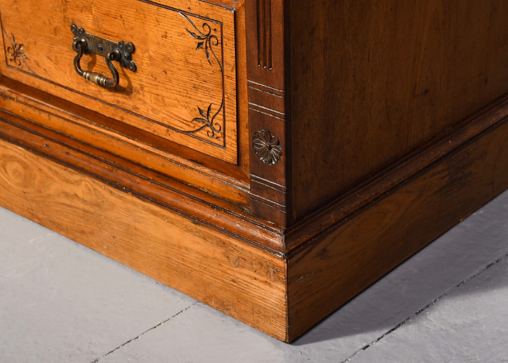 Pair of late 19th-century Arts and Crafts neat-sized ash chests of drawers/bedside lockers View V