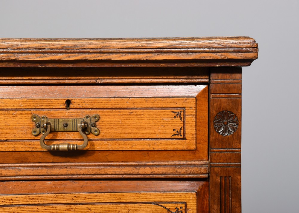 Pair of late 19th-century Arts and Crafts neat-sized ash chests of drawers/bedside lockers View VI