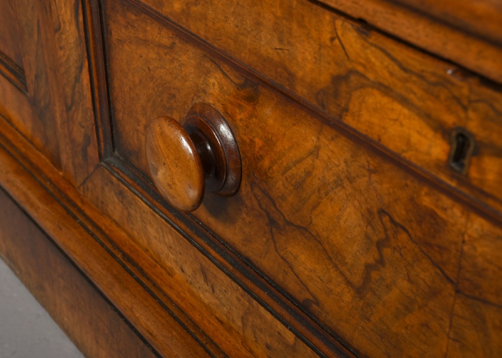 Mid Victorian figured-walnut tall, three-section open bookcase  View VIII