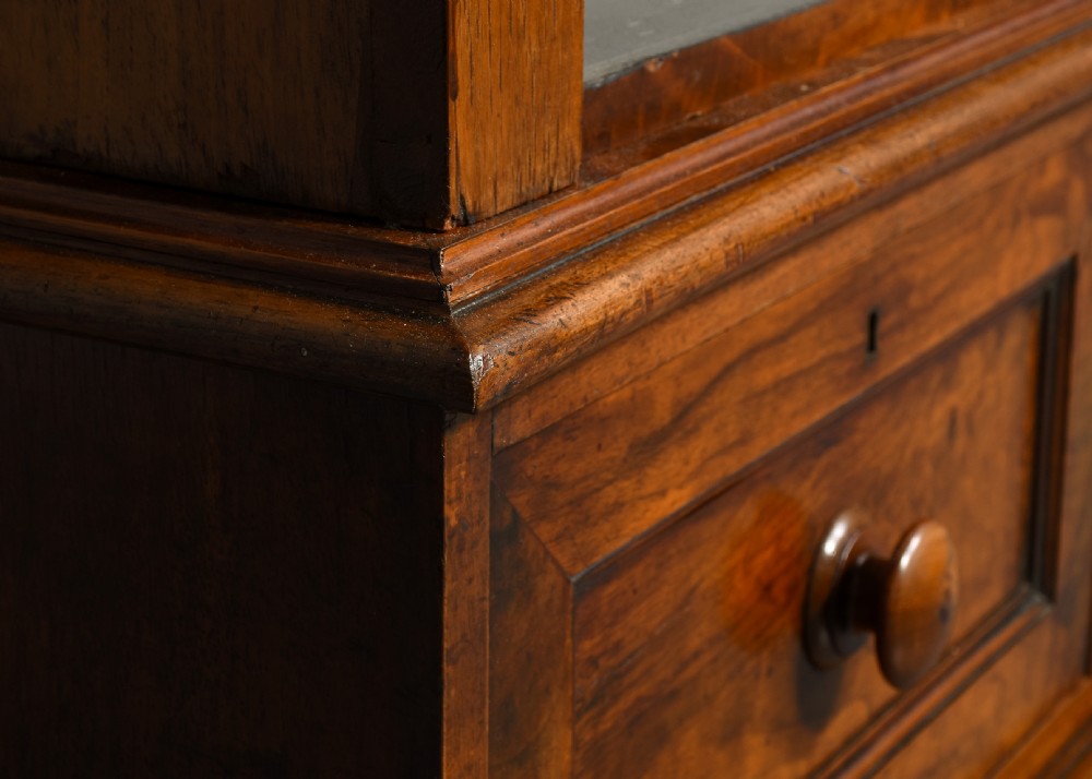 Mid Victorian figured-walnut tall, three-section open bookcase  View IX