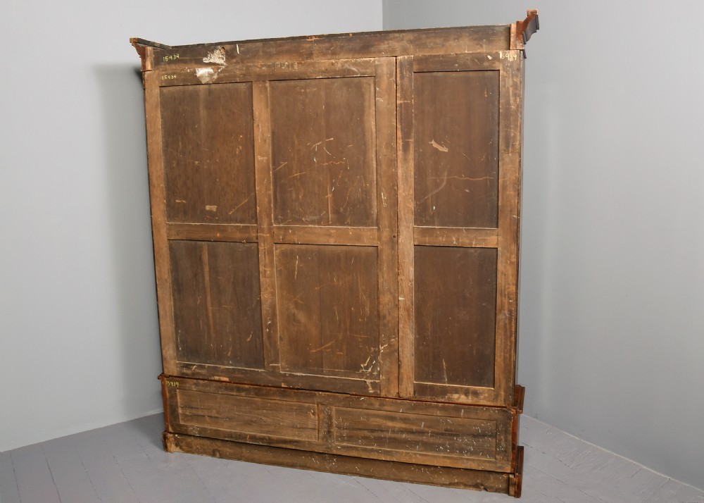 Mid Victorian figured-walnut tall, three-section open bookcase  View X