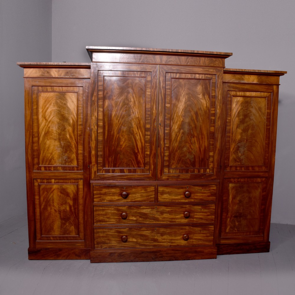 George III Breakfront Mahogany Wardrobe