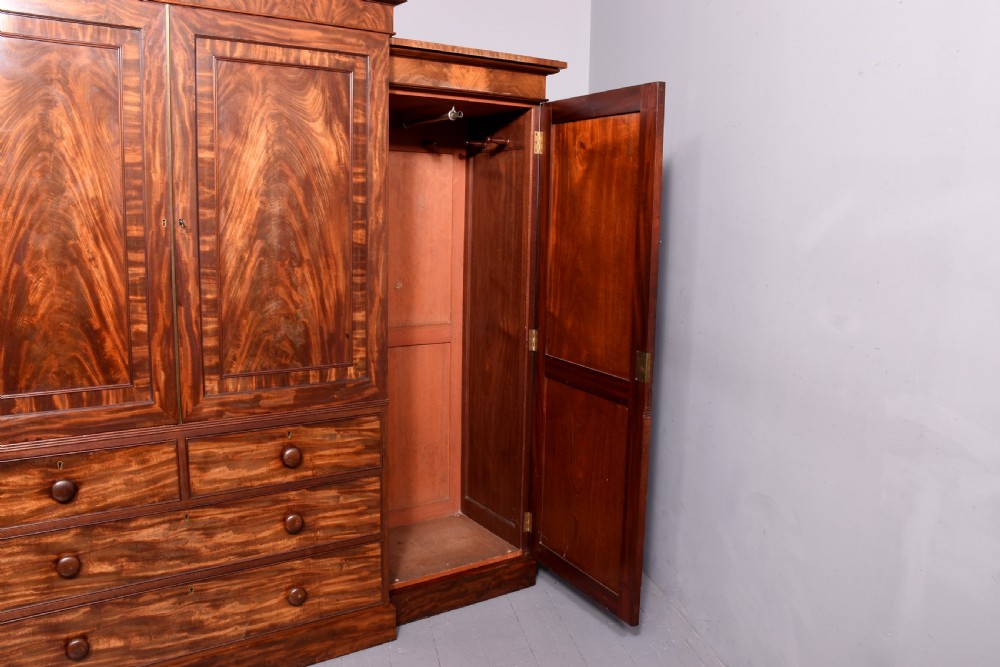 George III Breakfront Mahogany Wardrobe View IV