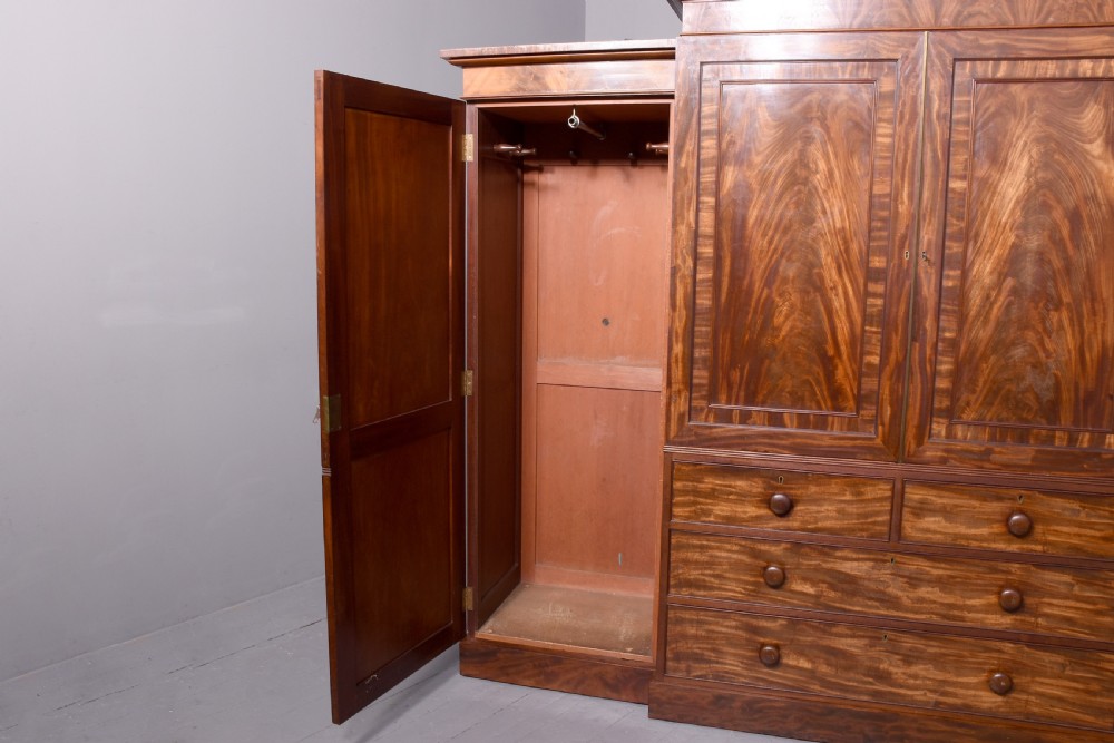 George III Breakfront Mahogany Wardrobe View V