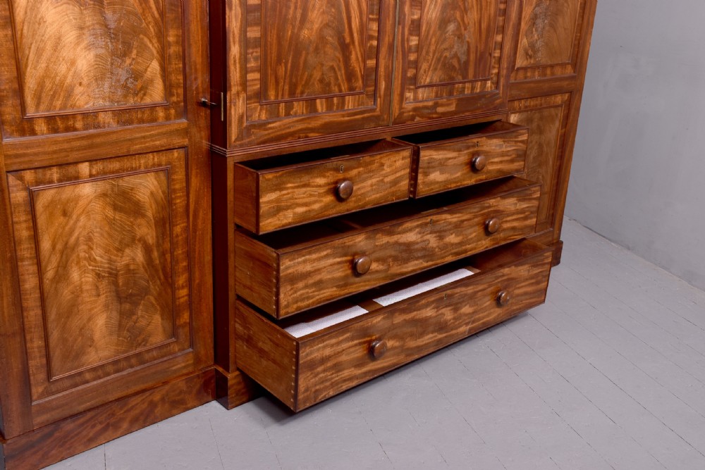 George III Breakfront Mahogany Wardrobe View VI