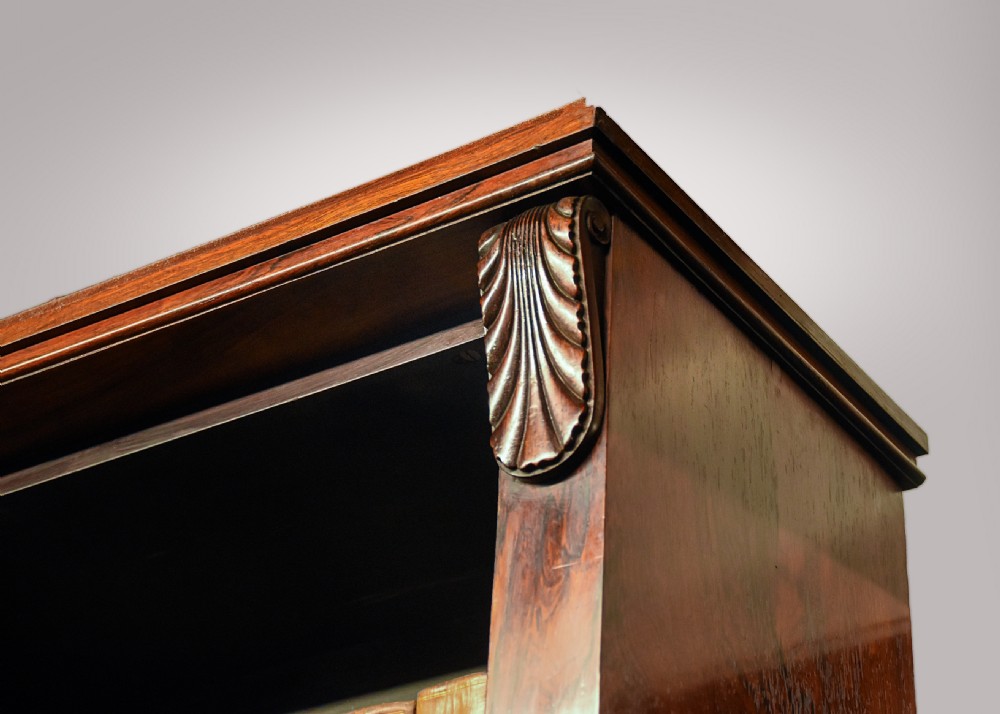 Large Victorian Brazilian rosewood open bookcase View III