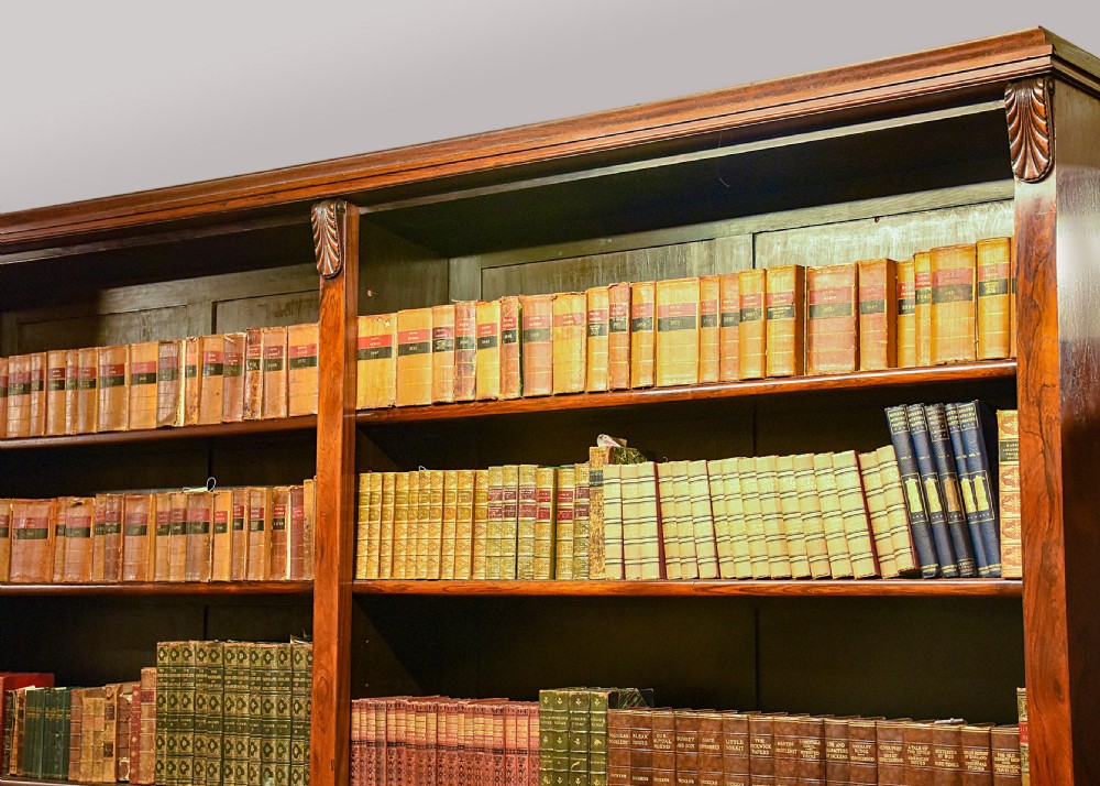 Large Victorian Brazilian rosewood open bookcase View VI