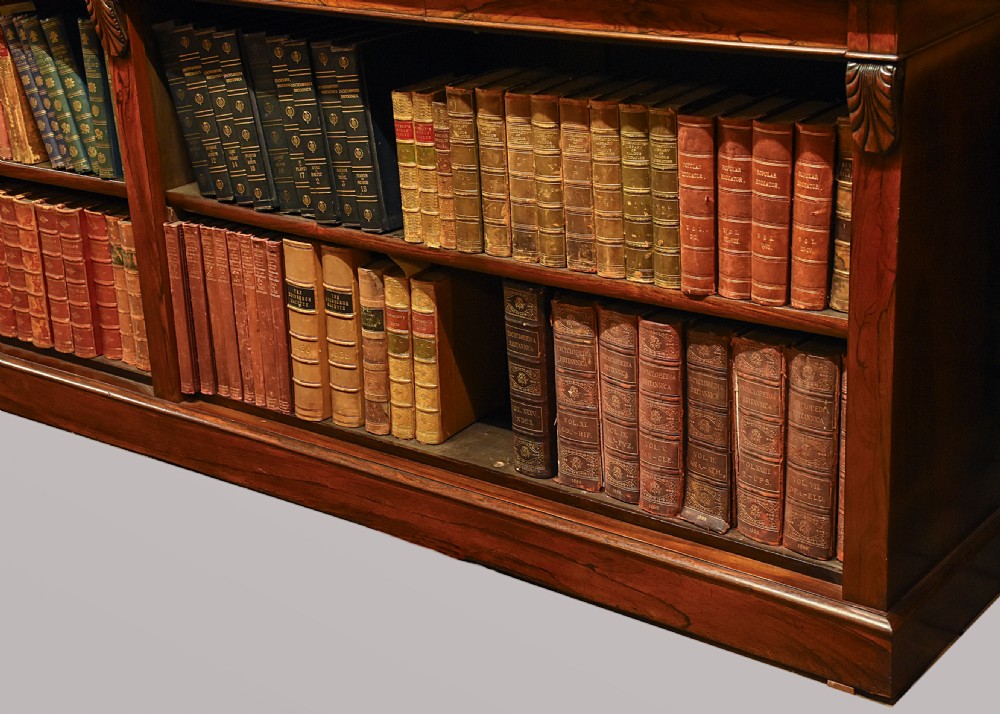 Large Victorian Brazilian rosewood open bookcase View VII