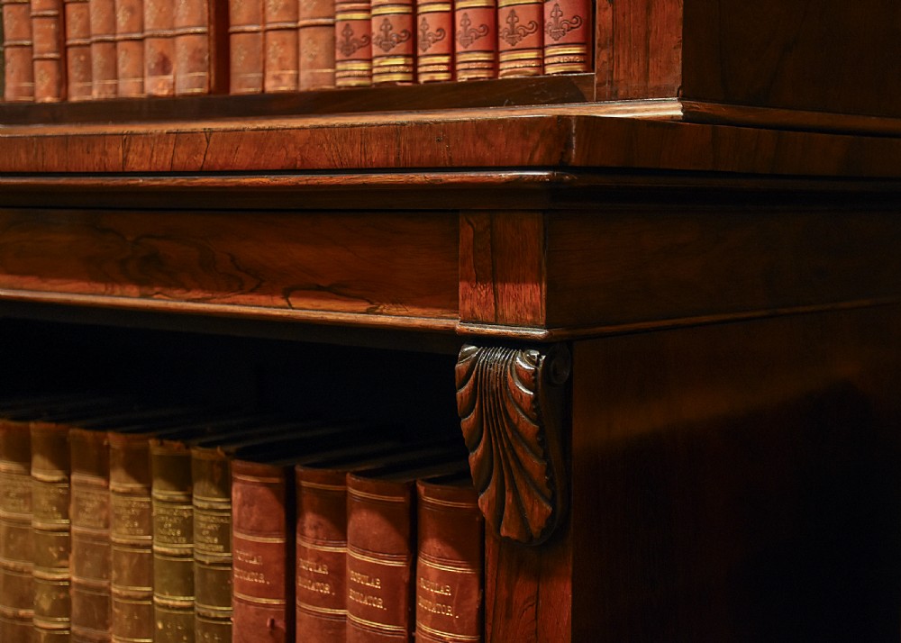 Large Victorian Brazilian rosewood open bookcase View IX
