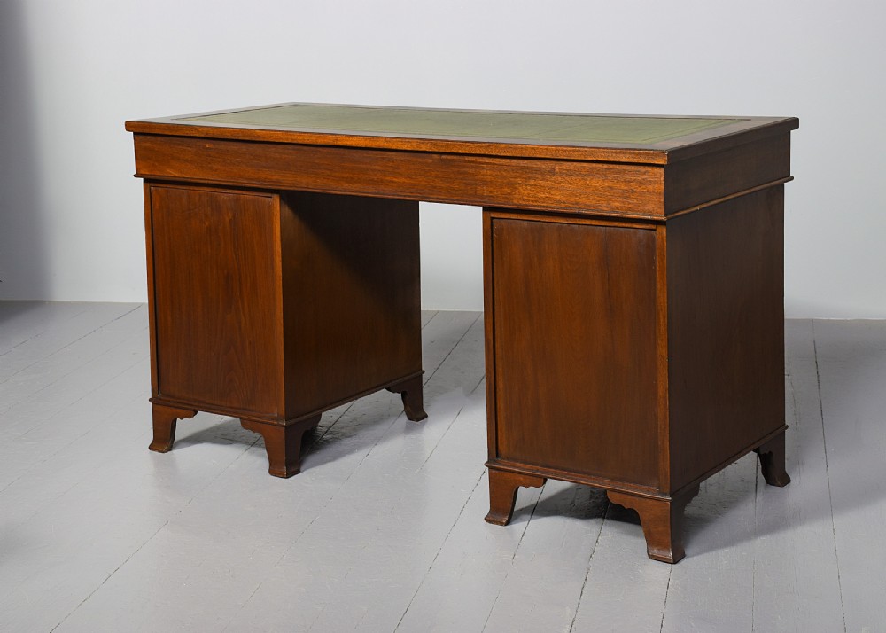 Georgian Style Mahogany Pedestal Desk View VII