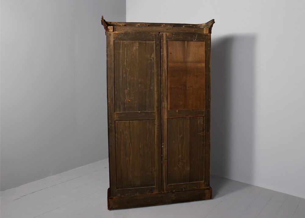 Mid-Victorian figured walnut, two-section, tall open bookcase View VIII