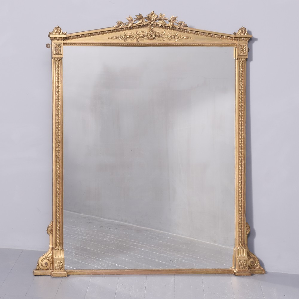 A Mid Victorian carved giltwood Overmantle Mirror 