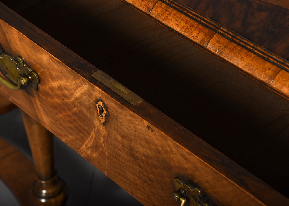 Early Georgian-style figured walnut hall or side table View III