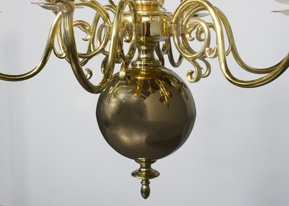 Dutch Two-Tier Brass Chandelier View III