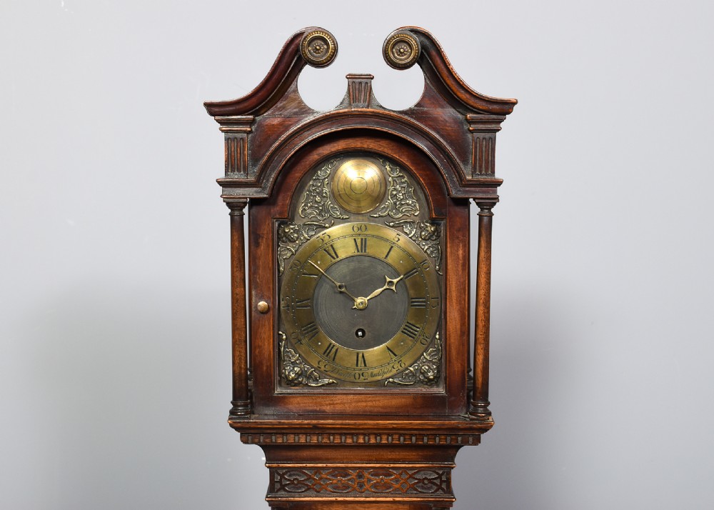 Mahogany Grandmother Clock of Desirable Dimensions View III