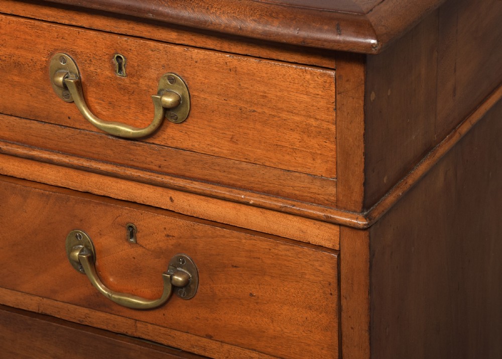A large Victorian mahogany partners desk with a brown leather inset writing surface, twin pedestals with drawers, and brass swan-neck drop handles. View VI