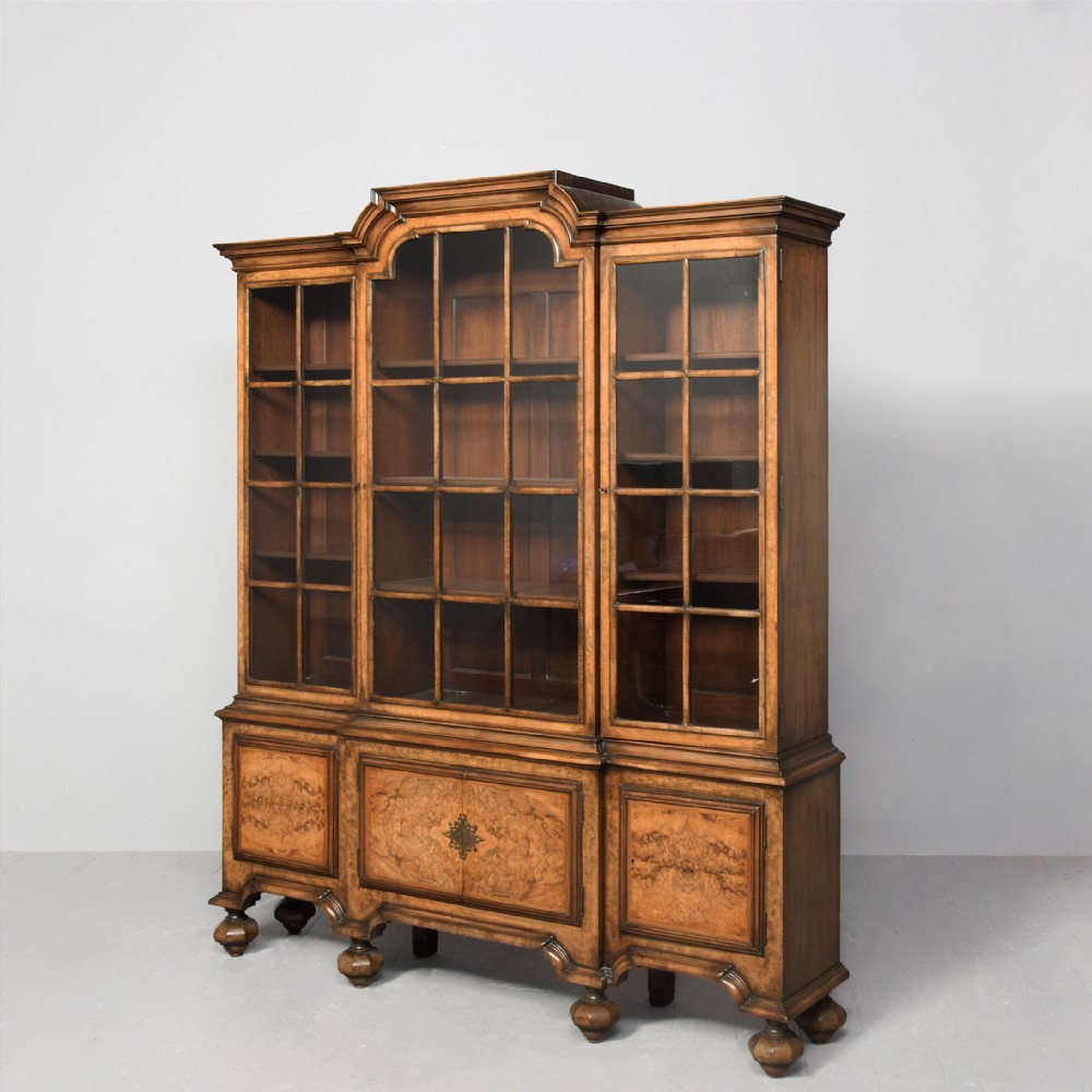 Exhibition Quality Burr Walnut Display Cabinet