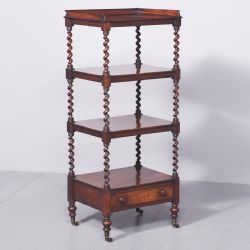 EARLY VICTORIAN FOURTIER MAHOGANY WHATNOT