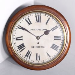 EDINBURGH MAHOGANY FUSEE WALL CLOCK