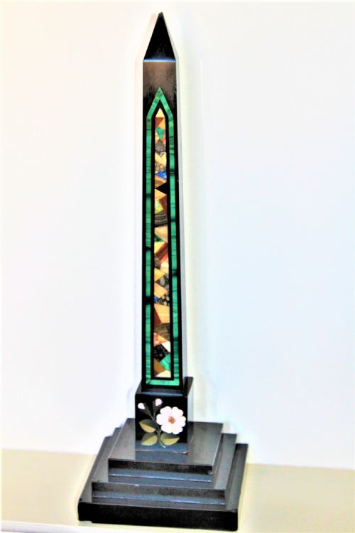 Ashford Large Black Marble Pietra Dura Obelisk Circa 1830 to 1870
