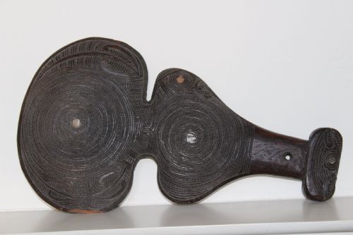 A Maori Carved Wood Wahaika Taoti War Club