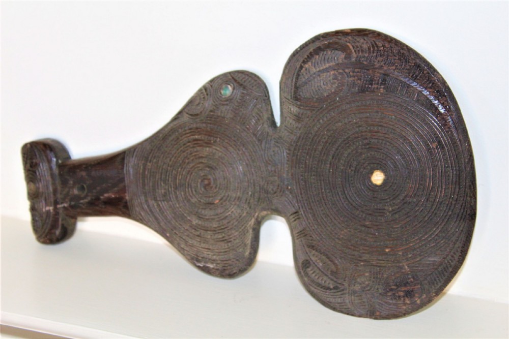A Maori carved Wood Wahaika Taoti War Club  View V