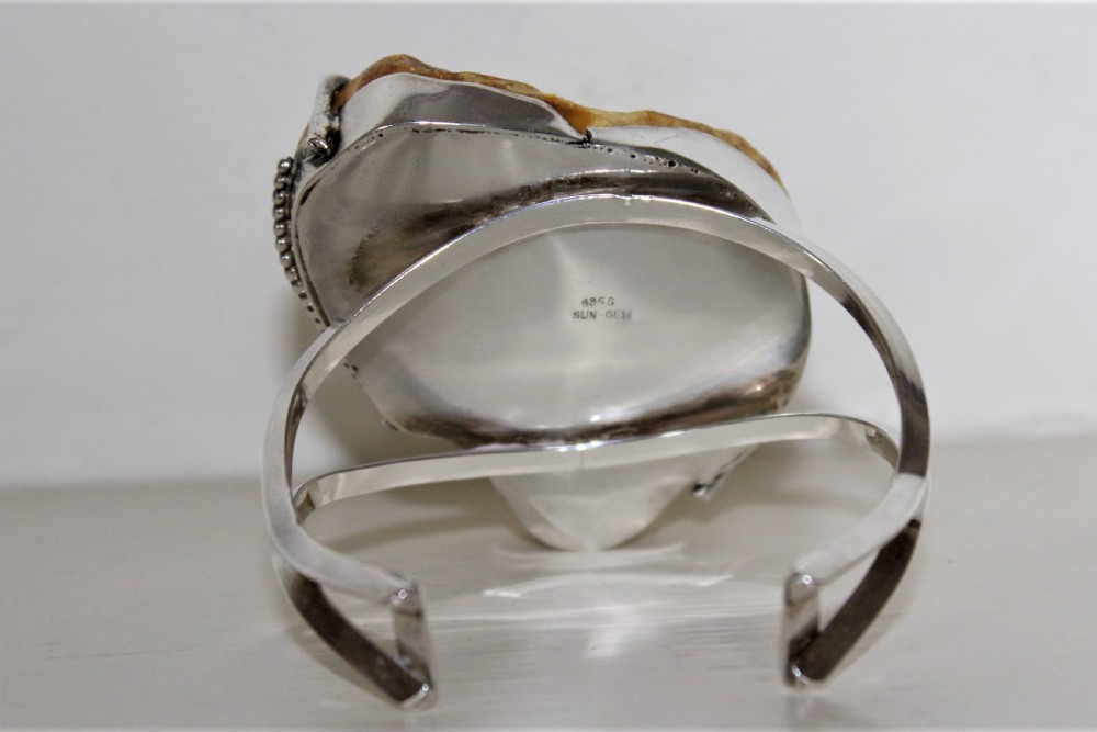 An impressive Silver Mounted Raw Amber Bracelet View VII
