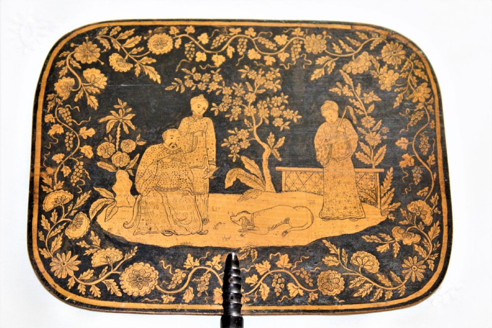 A fine pair of  Regency Chinoiserie penwork face screens English Circa 1820 View II