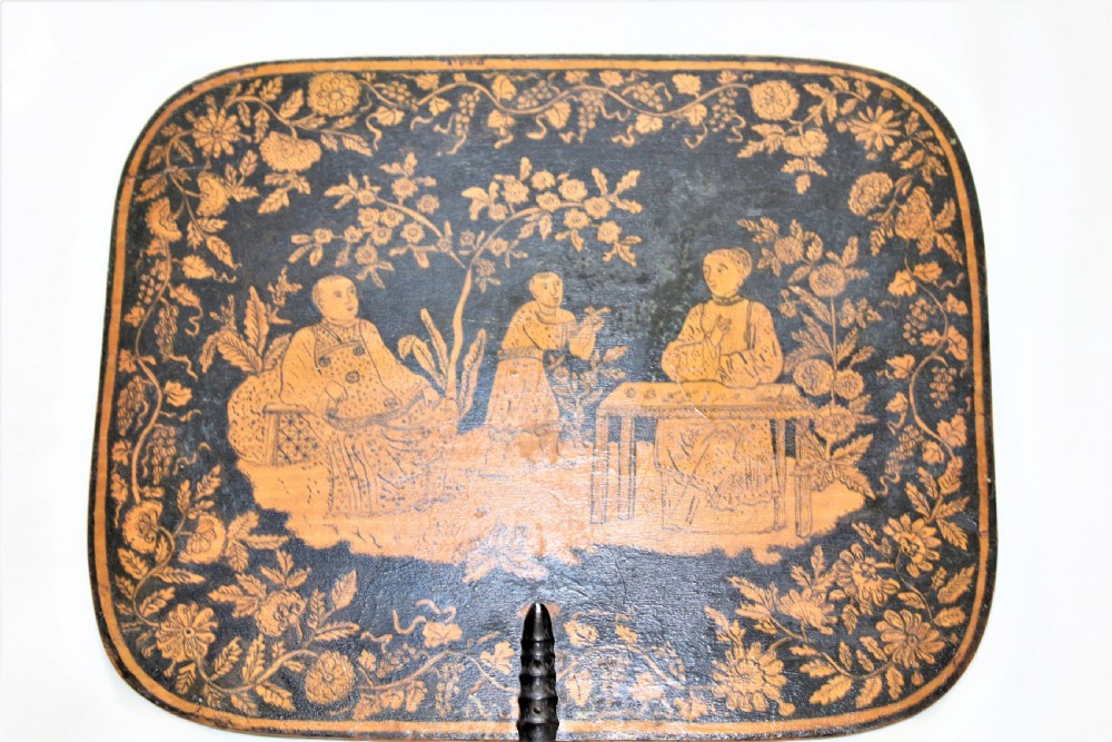 A fine pair of  Regency Chinoiserie penwork face screens English Circa 1820 View III