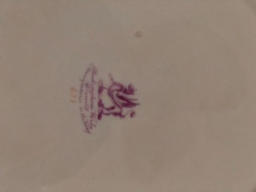 RARE ROCKINGHAM FLORAL DESSERT PLATE C1835 GRIFFIN MARK VERSO IN PUCE - ADDITIONAL PHOTO 2