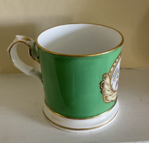 HAND PAINTED NINETEENTH CENTURY FLORAL PORCELAIN MUG - ADDITIONAL PHOTO 1