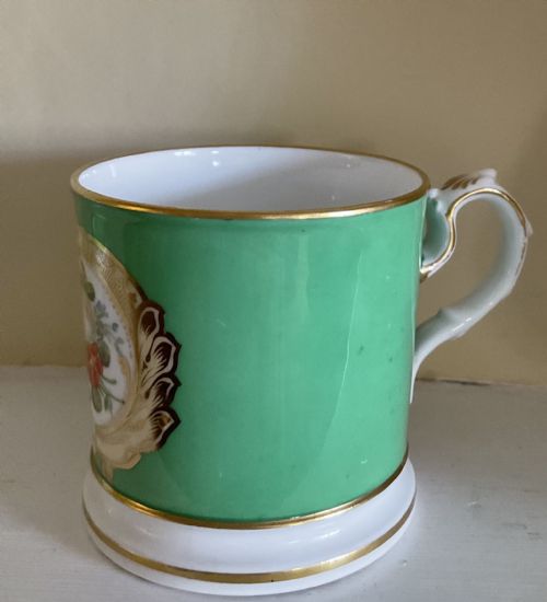 HAND PAINTED NINETEENTH CENTURY FLORAL PORCELAIN MUG - ADDITIONAL PHOTO 2