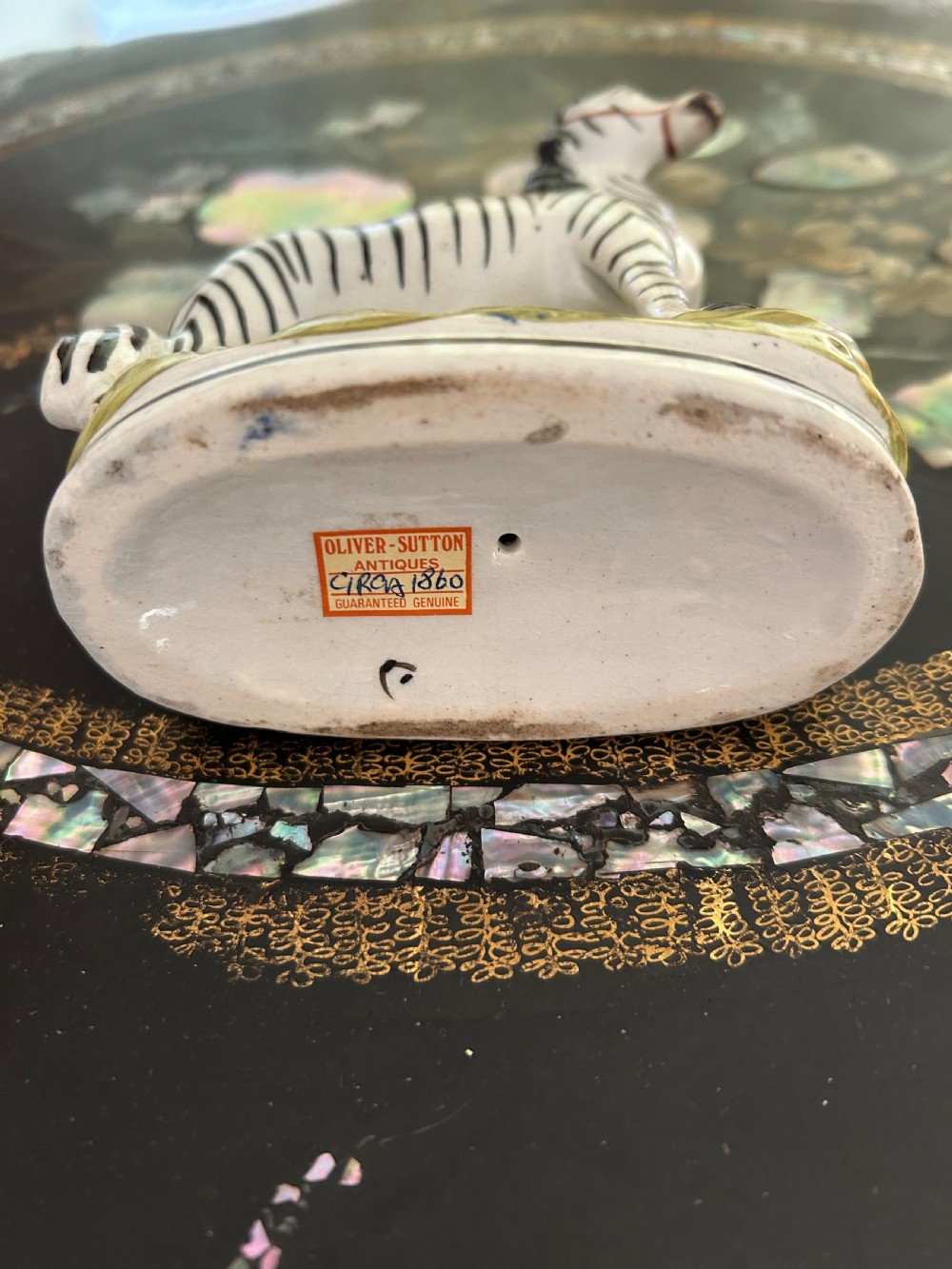 A Charming Staffordshire Pottery Zebra View III
